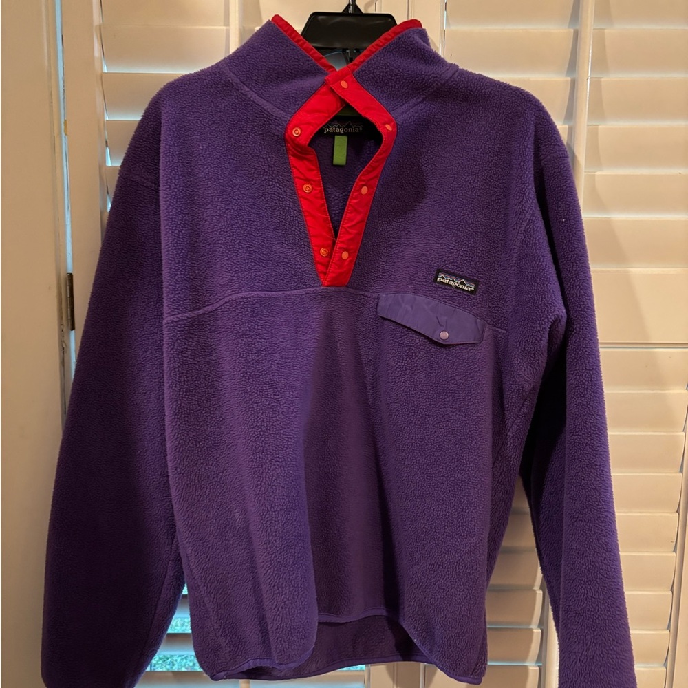 Vintage Patagonia Purple and Red Fleece Pullover Synchilla